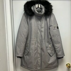 Ivanka Trump Insulated Puffer Coat with Removable Faux Fur Trimmed Hood Size XL